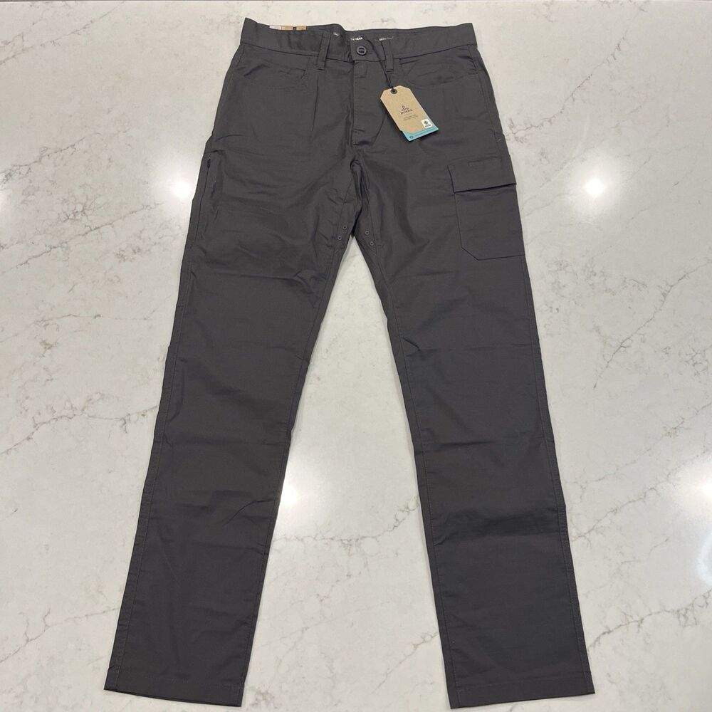 Prana NEW Mens 32 x32 Double Peak Hiking Pant Gray Ripstop Standard Tapered Leg